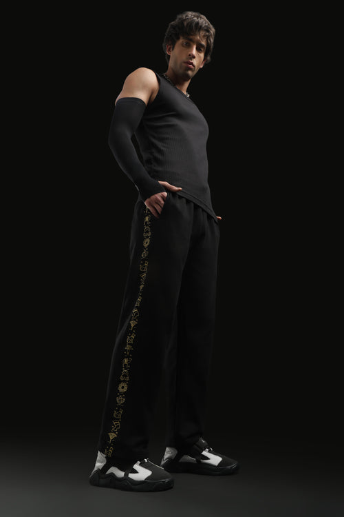 Egyptian Graphic Track Pants – Black